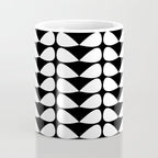Mod Leaves Mid Century Modern Abstract Pattern in White and Black Coffee Mug Gallery Image 4