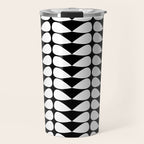 Mod Leaves Mid Century Modern Abstract Pattern in White and Black Travel Mug Gallery Image 1