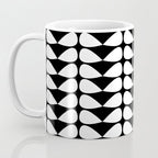 Mod Leaves Mid Century Modern Abstract Pattern in White and Black Coffee Mug Gallery Image 3