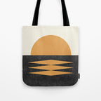 Sunset Geometric Midcentury style Tote Bag Gallery Image 1