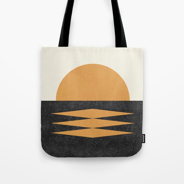 Sunset Geometric Midcentury style Tote Bag Gallery Image 1