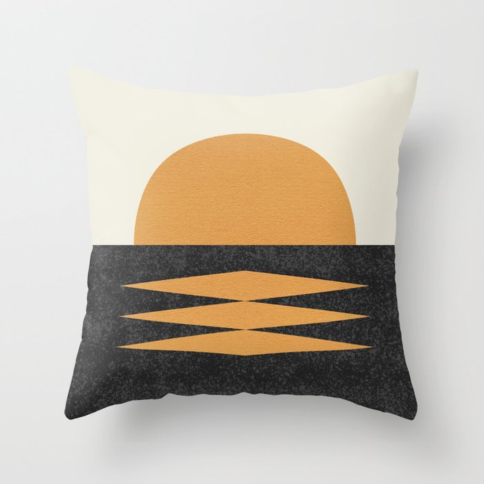 Sunset Geometric Midcentury style Throw Pillow Gallery Image 6