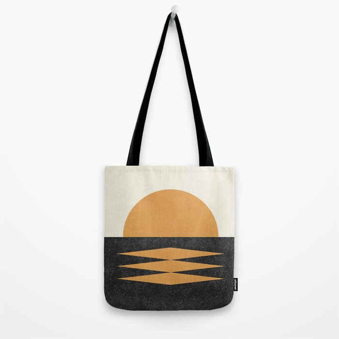 Sunset Geometric Midcentury style Tote Bag Gallery Image 2