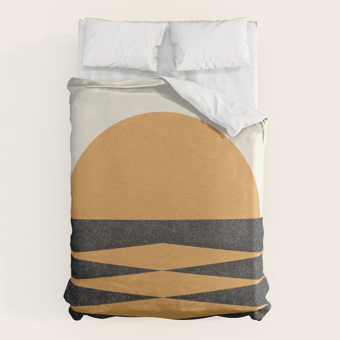 Sunset Geometric Midcentury style Duvet Cover Gallery Image 6