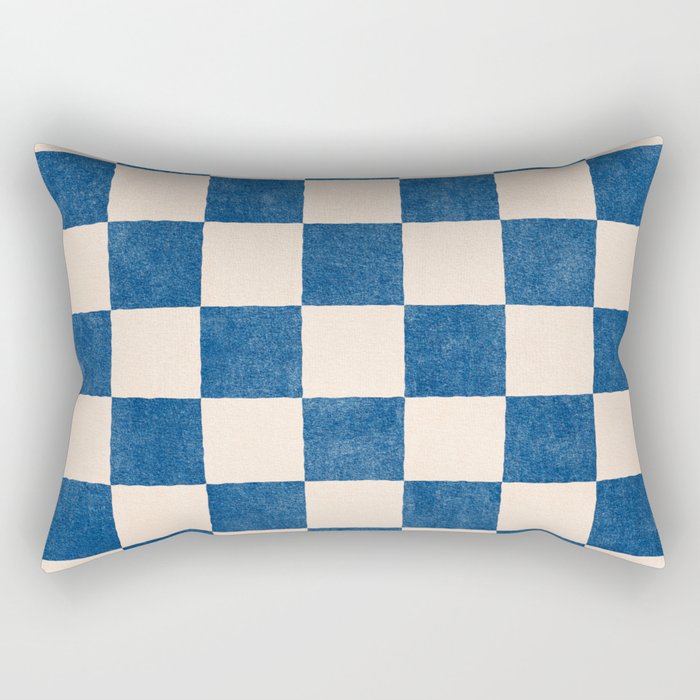 CHECKER - 001 - Cobalt Rectangular Pillow Gallery Image 1