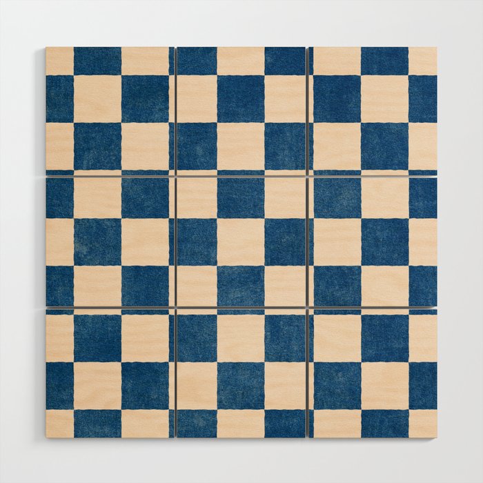 CHECKER - 001 - Cobalt Wood Wall Art Gallery Image 1