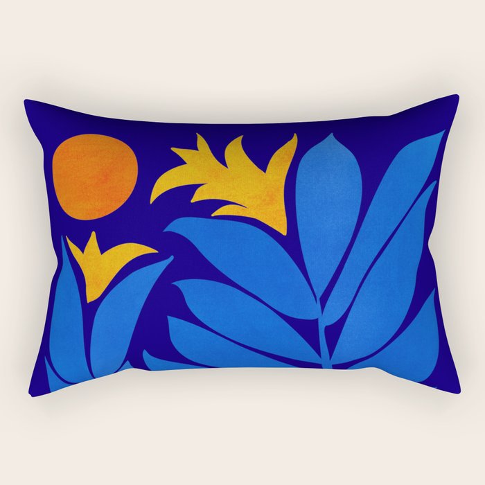 Community Garden At Night / Pop Botanical Rectangular Pillow Gallery Image 1