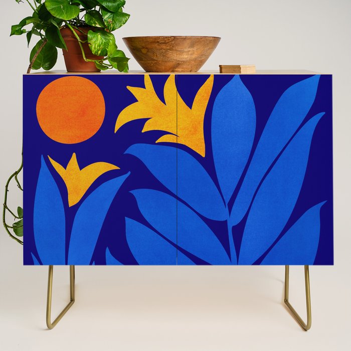 Community Garden At Night / Pop Botanical Credenza Gallery Image 1