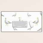 Seagull Watercolor White Background Desk Mat Gallery Image 1