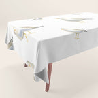 Seagull Watercolor White Background Tablecloth Gallery Image 1