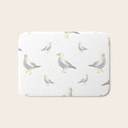 Seagull Watercolor White Background Bath Mat Gallery Image 1