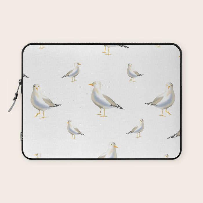 Seagull Watercolor White Background Laptop Sleeve Gallery Image 1