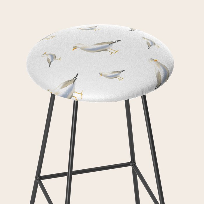 Seagull Watercolor White Background Stool Gallery Image 2