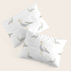 Seagull Watercolor White Background Pillow Sham Gallery Image 3