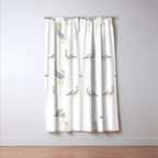 Seagull Watercolor White Background Window Curtain Gallery Image 3