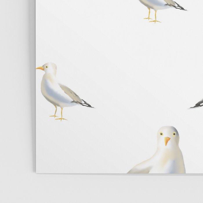 Seagull Watercolor White Background Poster Gallery Image 3