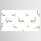 Seagull Watercolor White Background Tablecloth Gallery Image 2