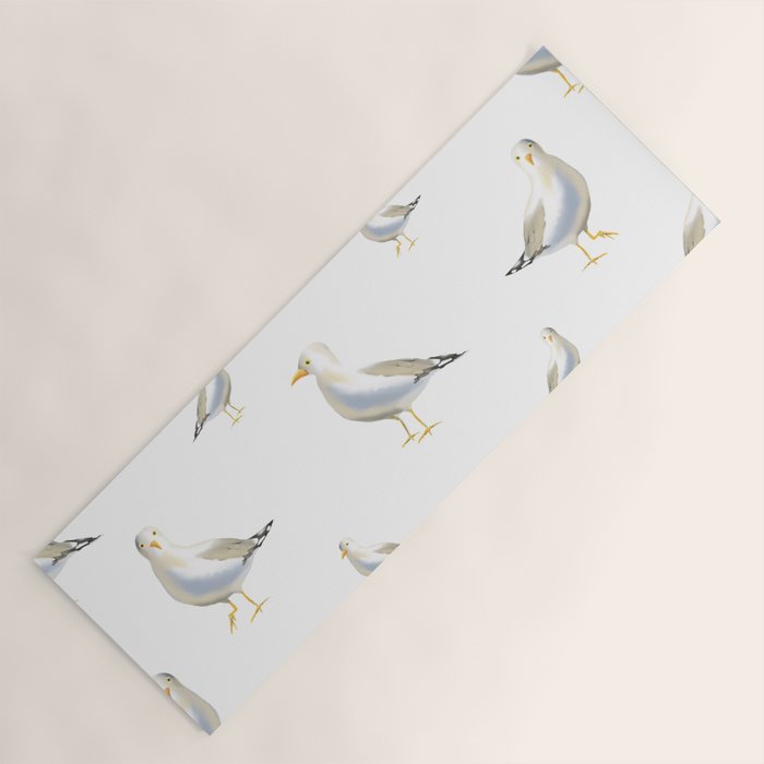 Seagull Watercolor White Background Yoga Mat Gallery Image 1