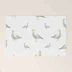 Seagull Watercolor White Background Welcome Mat Gallery Image 1