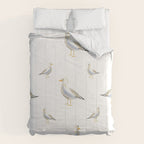 Seagull Watercolor White Background Comforter Gallery Image 6
