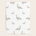 Seagull Watercolor White Background Poster Gallery Image 4