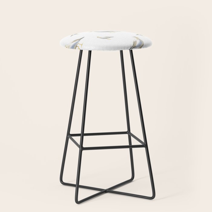 Seagull Watercolor White Background Stool Gallery Image 1