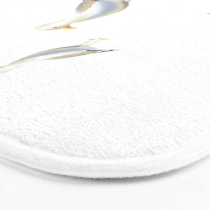 Seagull Watercolor White Background Bath Mat Gallery Image 3