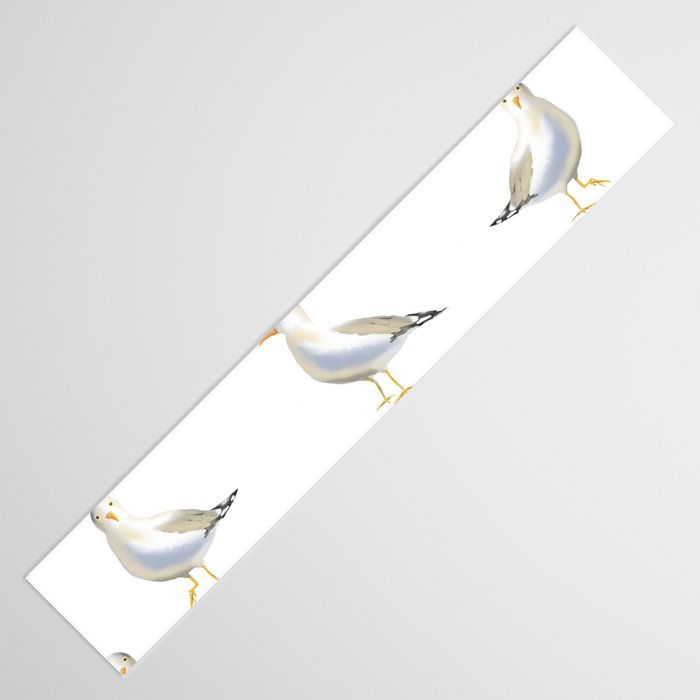 Seagull Watercolor White Background Table Runner Gallery Image 3