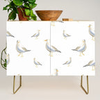 Seagull Watercolor White Background Credenza Gallery Image 1