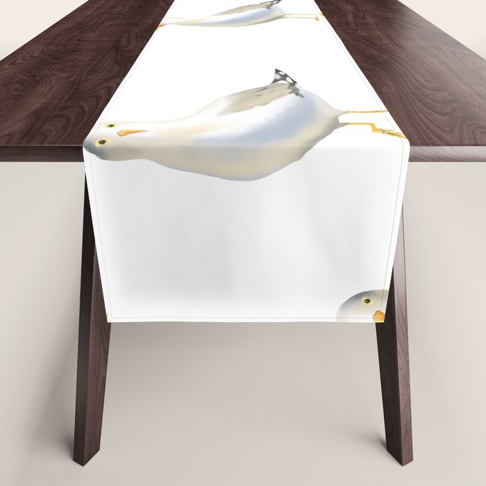 Seagull Watercolor White Background Table Runner Gallery Image 1