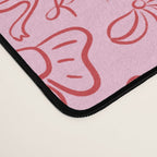 Coquette Valentines Day Bows in Colored Pencil Desk Mat Gallery Image 4