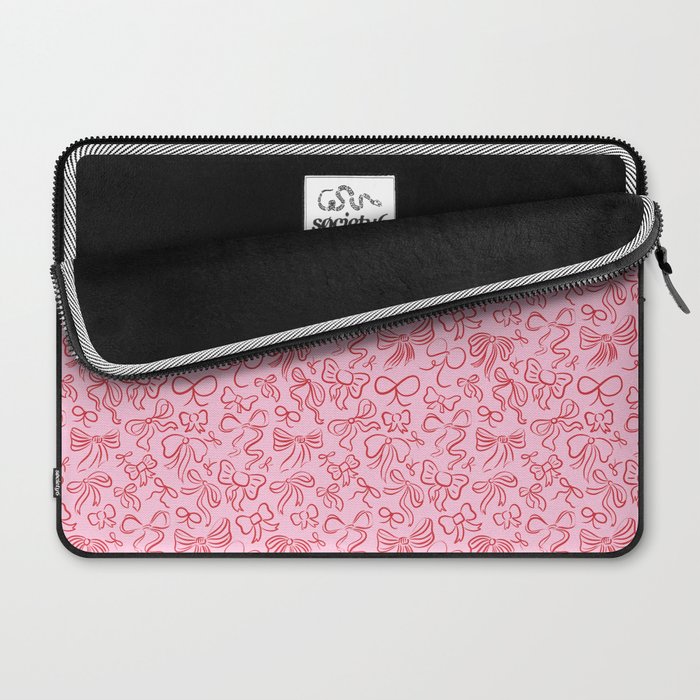 Coquette Valentines Day Bows in Colored Pencil Laptop Sleeve Gallery Image 2
