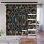 Sri Yantra  / Sri Chakra Marble and Gold Wall Mural Gallery Image 1