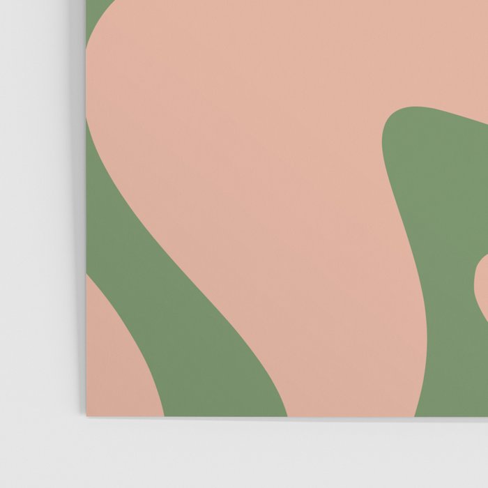 Retro Liquid Swirl Contemporary Abstract Pattern 2 in Vintage Green and Blush Pink Poster Gallery Image 3