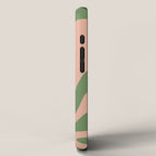 Retro Liquid Swirl Contemporary Abstract Pattern 2 in Vintage Green and Blush Pink iPhone Case Gallery Image 2