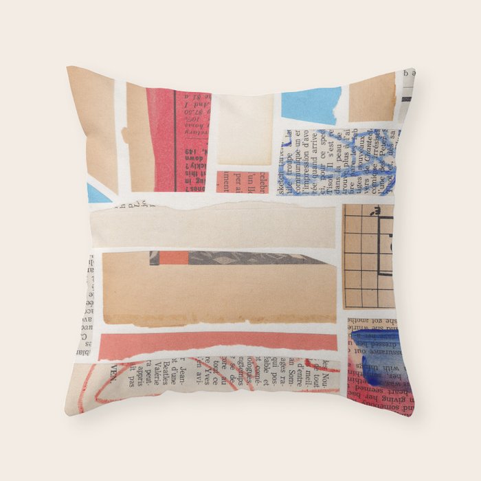 Abstract Mixed Media Collage #3 Throw Pillow Gallery Image 6