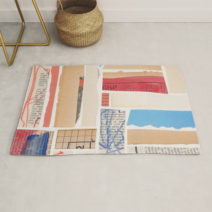 Abstract Mixed Media Collage #3 Rug Gallery Image 1