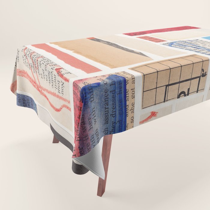 Abstract Mixed Media Collage #3 Tablecloth Gallery Image 1