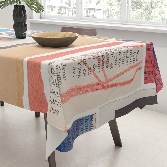 Abstract Mixed Media Collage #3 Tablecloth Gallery Image 3