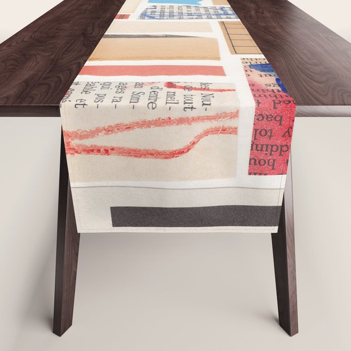 Abstract Mixed Media Collage #3 Table Runner Gallery Image 1