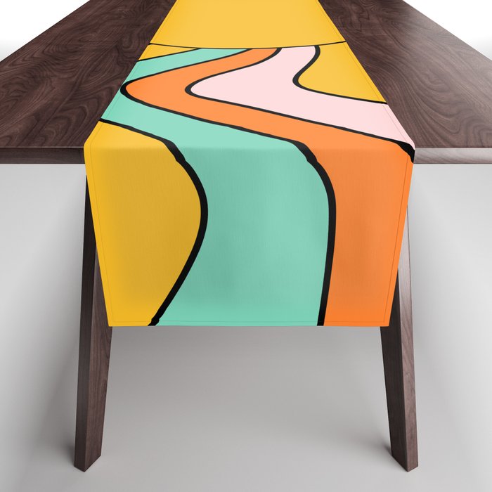 Retro 70s Colorful Sunshine Table Runner Gallery Image 1
