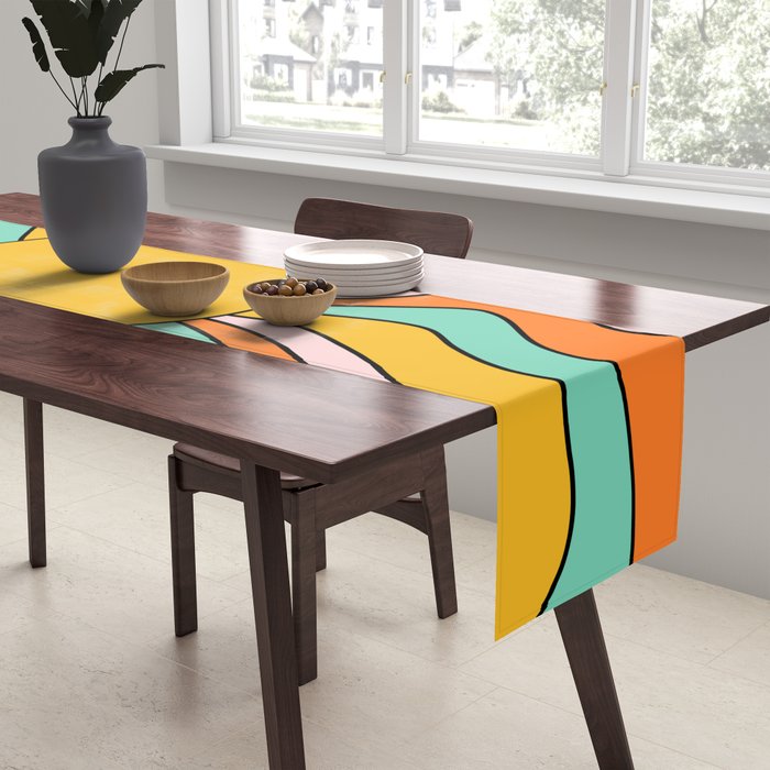 Retro 70s Colorful Sunshine Table Runner Gallery Image 2