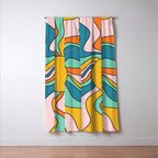 Retro 70s Colorful Sunshine Window Curtain Gallery Image 3