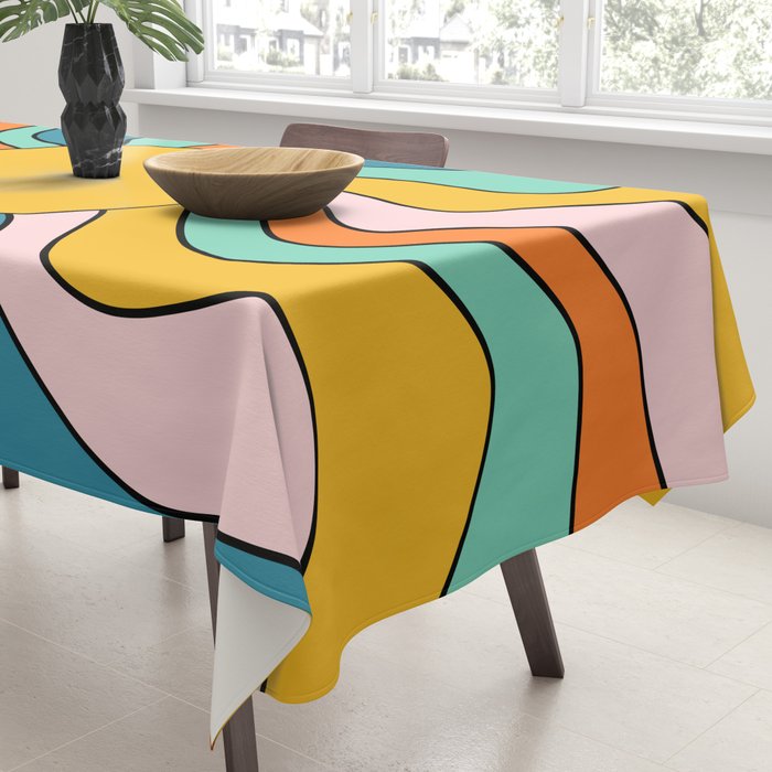 Retro 70s Colorful Sunshine Tablecloth Gallery Image 3