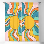 Retro 70s Colorful Sunshine Window Curtain Gallery Image 5