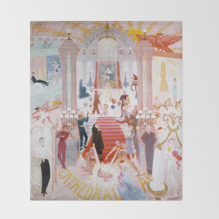 Florine Stettheimer "The Cathedrals of Art" Throw Blanket Gallery Image 2