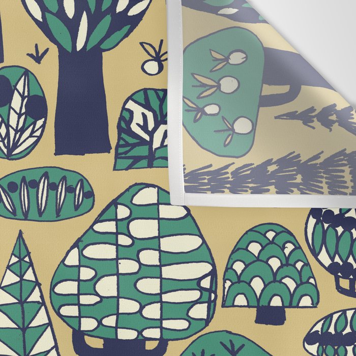 Whimsical tropical jungle pattern Wall Tapestry Gallery Image 3