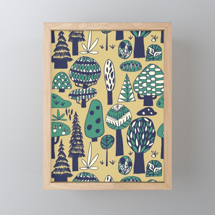 Whimsical tropical jungle pattern Mini Art Print Gallery Image 1