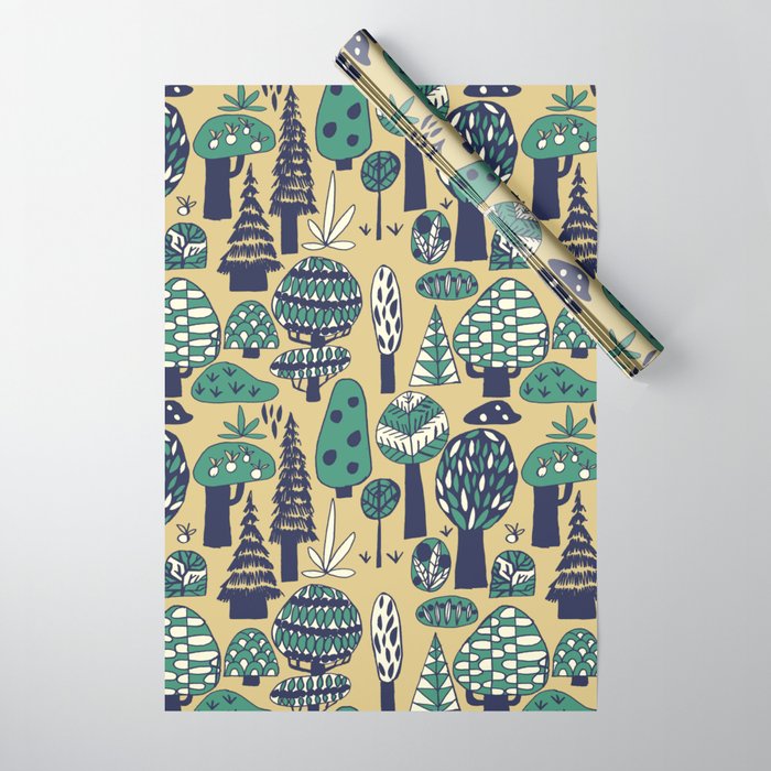 Whimsical tropical jungle pattern Wrapping Paper Gallery Image 1