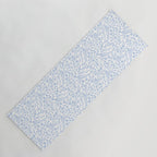 Ditsy Toile Floral Blue and White Yoga Mat Gallery Image 1